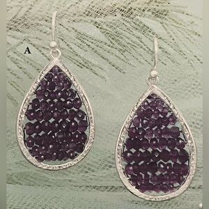 Silpada Sterling Silver Cobblestone Cool 
Amethyst Earrings.